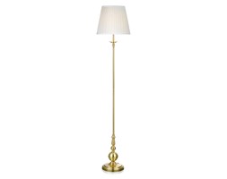 Markslojd lampa podłogowa Imperia 106322 mosiądz szczotkowany biały abażur - RABAT -15% w koszyku