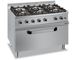 Kuchnia gazowa z palnikami Flex Burners 6x 7 kW, z piekarnikiem gazowym MAXI, linia 700 - kod MG7G6F77MXL