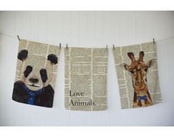 Zestaw 3 ścierek Really Nice Things Newspaper Animals