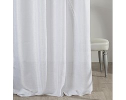 Zasłona gotowa EGIDIA biała o luźnym płóciennym splocie 140 X 250 cm PRZELOTKI - Eurofirany.com.pl