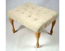 Ławeczka Pufka Pikowana Avila 1 Kremowy Nogi Ludwik Naturalne Półmat 50cm - Avila 1 Krem