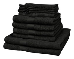 vidaXL Komplet 12 ręczników, bawełna, 500 g/m², czarny