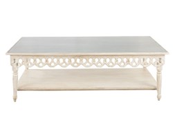 Dekoria Ława Cashile 139x79x49 cream rustic, metal -30%, 139 × 79 × 49 cm
