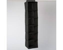 Czarny wiszący organizer do szafy z 6 przegrodami Compactor Garment