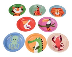Zestaw 8 talerzy papierowych Rex London Colourful Creatures