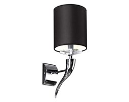 Kinkiet LAMPA ścienna LANTA W0033 Maxlight abażurowa OPRAWA glamour chrom czarna