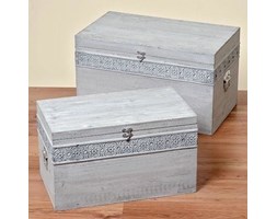 Skrzynia "Grau " zestaw 2 szt. Shabby Chic