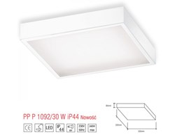 LM P 1092/30W PLAFON LAMPA SUFITOWA NATYNKOWA METAL BIAŁY SZKŁO MAT E27 2X60W HERMETYCZNY IP44
