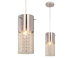 Glamour LAMPA wisząca ZARA 1 LP-5221/1P Light Prestige szklana OPRAWA kryształki crystal chrom tuba przezroczysta