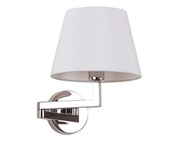 Kinkiet LAMPA regulowana SWING W W0119 Maxlight abażurowa OPRAWA klasyczna ścienna na wysięgniku chrom biała