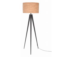 LAMPA PODŁOGOWA TRIPOD CORK CZARNA, ABAŻUR KORKOWY
