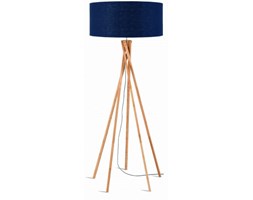 LAMPA PODŁOGOWA KILIMANJARO BAMBUS 129CM/ ABAŻUR 60X30CM, LNIANY BLUE DENIM