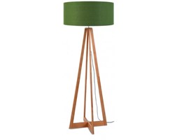 LAMPA PODŁOGOWA EVEREST BAMBUS 4-NOŻNA 127CM/ABAŻUR 60X30CM, LNIANY ZIELEŃ LASU