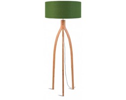 LAMPA PODŁOGOWA ANNAPURNA BAMBUS 3-NOŻNA 128CM/ABAŻUR 60X30CM, LNIANY ZIELEŃ LASU