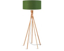 LAMPA PODŁOGOWA KILIMANJARO BAMBUS 129CM/ ABAŻUR 60X30CM, LNIANY ZIELEŃ LASU