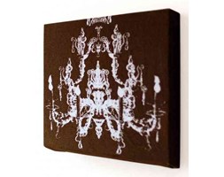 Biały Kandelabr na Brązowym Tle Mini Canvas