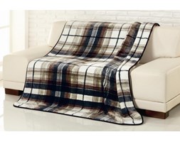 Goezze, koc Cashmere-Feeling Qualität, 150x200 wzór Karo, kolor niebieski, granatowy, brązowy