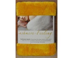 Goezze, koc cashmere-feeling optic 130x170; kolor żółty