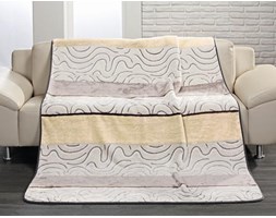 Goezze, koc Cashmere-Feeling Qualität,150x200 wzór Borneo, kolor beżowy, brązowy, szary
