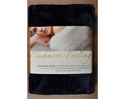 Goezze, koc cashmere-feeling optic 130x170 cm; kolor granatowy