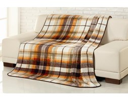 Goezze, koc Cashmere-Feeling Qualität, 150x200 wzór Karo, kolor pomarańczowy, brązowy, beżowy