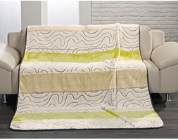Goezze, koc Cashmere-Feeling Qualität, 150x200 wzór Borneo kolor zielony, beżowy, szary