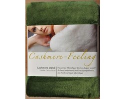 Goezze, koc cashmere-feeling optic 130x170; kolor ciemno zielony