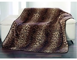 Goezze, koc Cashmere-Feeling Qualität, 150x200 wzór Leopard kolor brązowy, beżowy