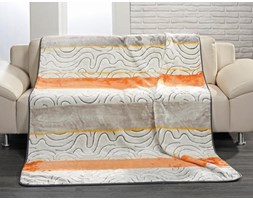 Goezze, koc Cashmere-Feeling Qualität, 150x200 wzór Borneo, kolor pomarańczowy, beżowy, szary