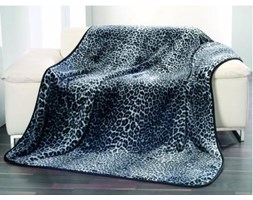 Goezze, koc Cashmere-Feeling Qualität, 150x200 wzór Leopard, kolor czarny, grafitowy, popielaty, srebrny