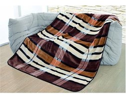 Goezze, koc Cashmere-Feeling Qualität, 150x200 wzór Missouri, kolor: czekoladowy, kremowy, nugatowy