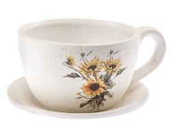 Osłonka ceramiczna filiżanka 18cm z podstawkiem