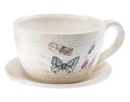 Osłonka ceramiczna filiżanka 15cm z podstawkiem