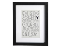 Grafika CONFESSIONS&SECRETS w czarnej ramce