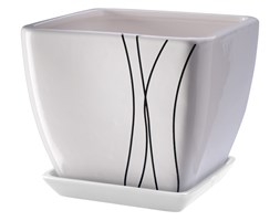 Doniczka z podstawką 13 cm, biała