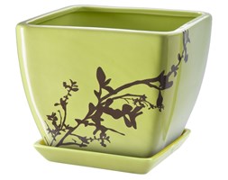 Doniczka z podstawką 13 cm, zielona