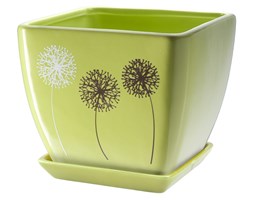 Doniczka z podstawką 13 cm, zielona