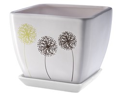 Doniczka z podstawką 15 cm, biała