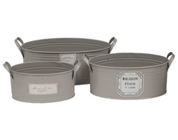 Zestaw balii Olives Taupe 3 szt