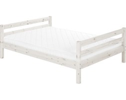 Łóżko szerokie Classic, dwuosobowe, ze stelażem, bielony