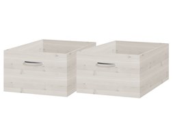 Szuflady 2 szt wysokie, bielone