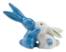 Figurka - Mini Króliczki zakochane -niebiesko i biały - Bunny de luxe