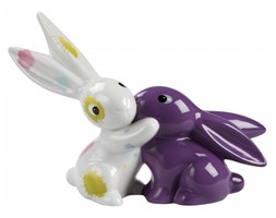 Figurka - Króliki zakochane Kolorowe kleksy 17cm - Bunny de luxe