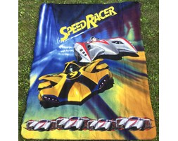 Kocyk dziecięcy polarowy 130x160 Speed Racer 0062 Detexpol ostatnie 2 sztuki wyprzedaż