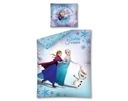 Pościel Frozen 140x200 D Kraina Lodu Sisters Forever Elsa, Olaf i Anna 8817