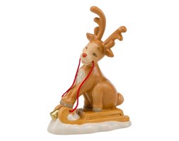 Figurka renifer Happy Sledging 12cm Goebel 66-871-68-2