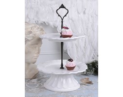 Dwupoziomowa Patera z Motywem Korony Styl Shabby Chic