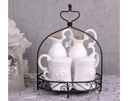Zestaw do Przypraw z Motywem Korony w Stylu Shabby Chic