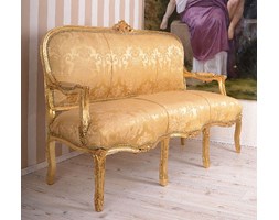 Złota Sofa Salonowa w Stylu Barokowym