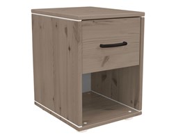 Komoda z 1 szufladą, sosna lita, terra, fronty terra, paski białe;